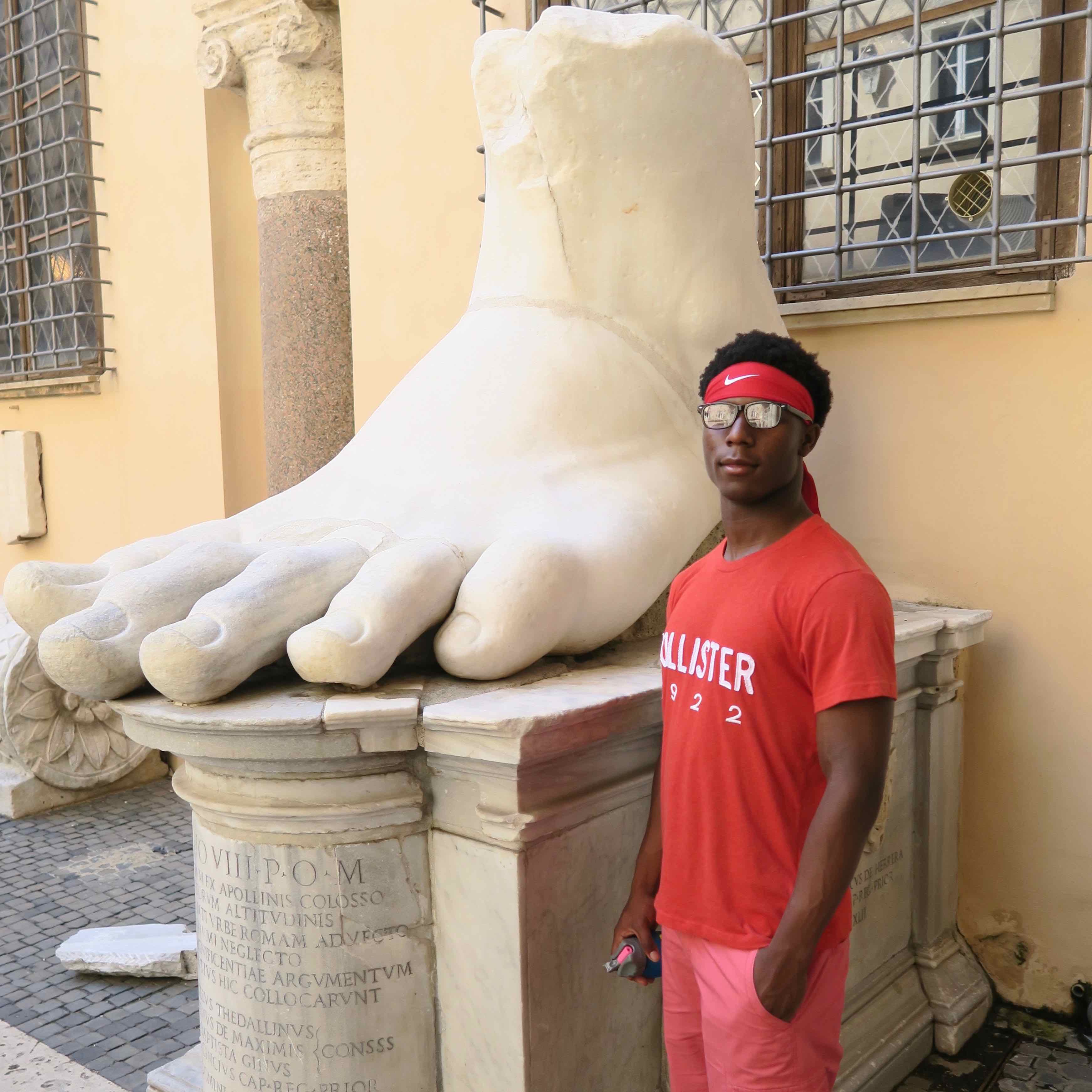 Checking out Emperor Constantine's giant marble foot