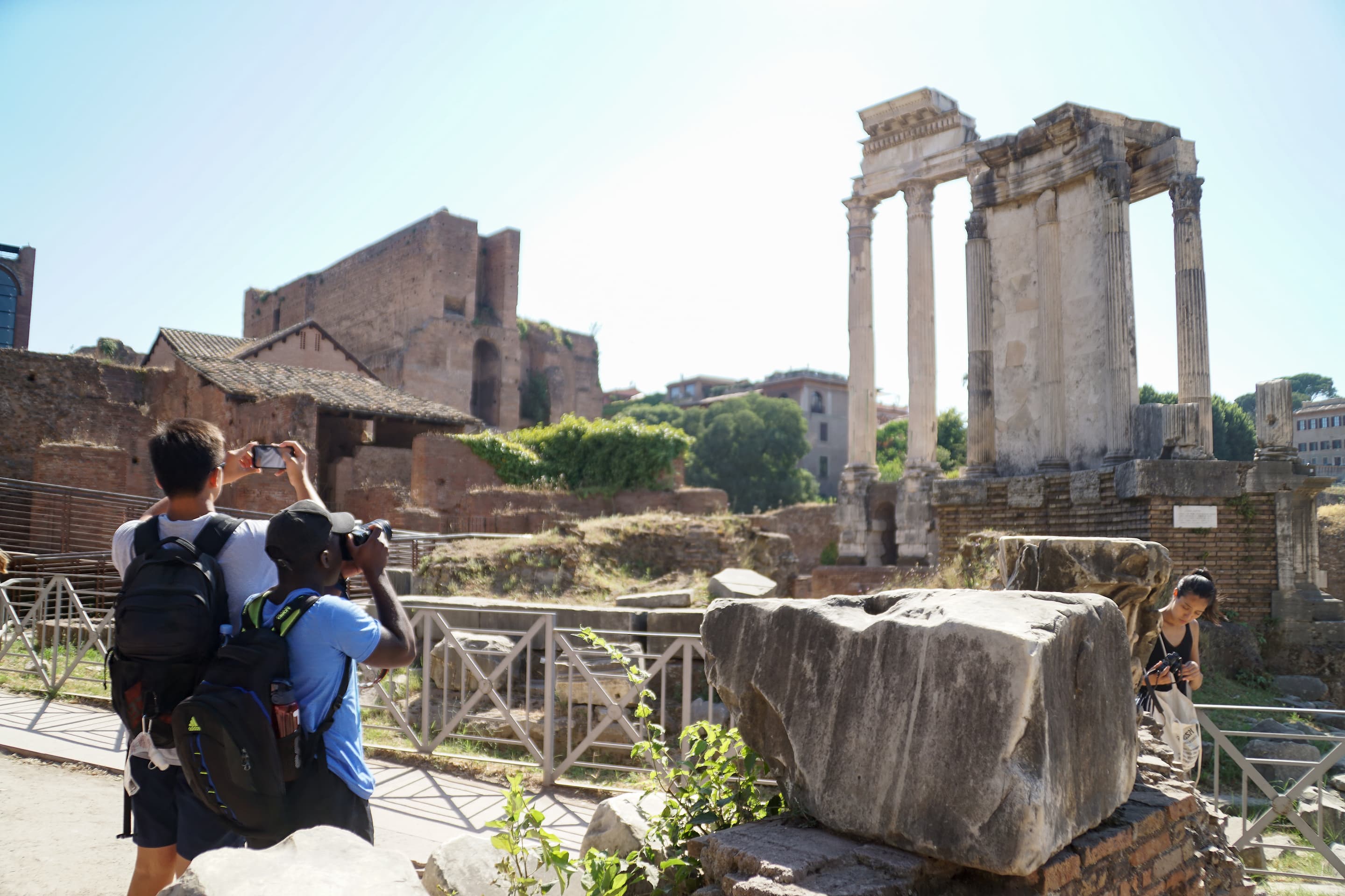 Students explore the Roman Forum